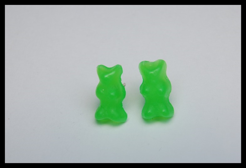 Kolczyki misie żelki wkrętki