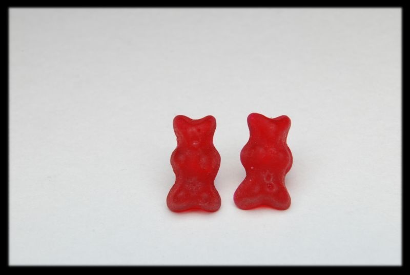 Kolczyki misie żelki wkrętki