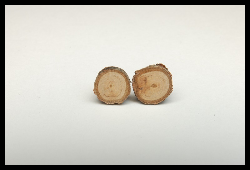 Kolczyki wkrętki drewniane