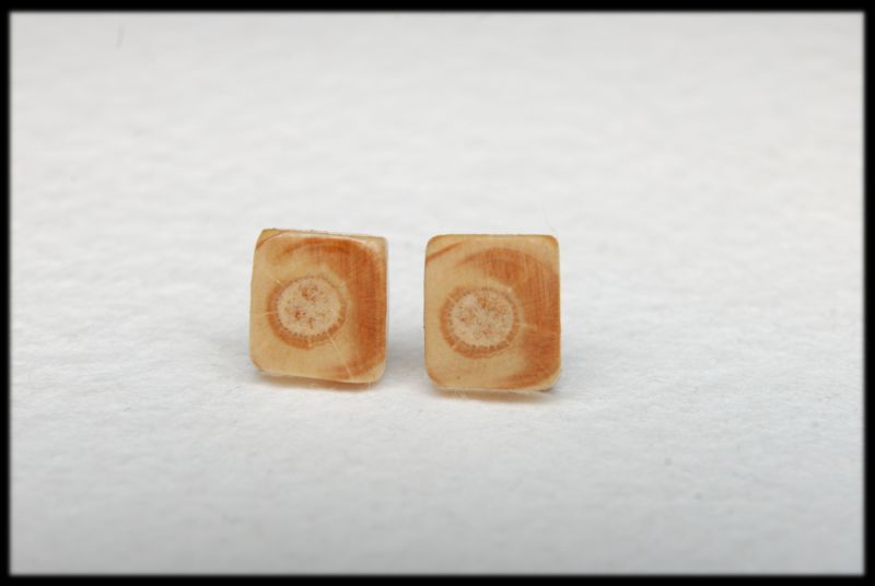 Kolczyki wkrętki drewniane