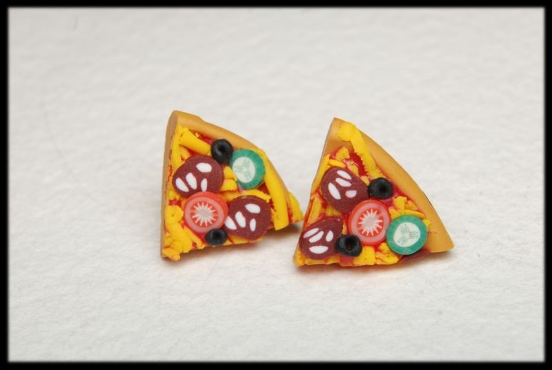 Kolczyki wkrętki  pizza