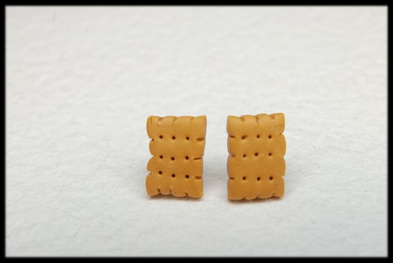 Kolczyki wkrętki herbatniki