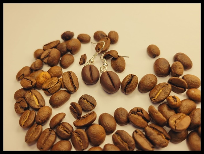 Kolczyki ziarenka kawy