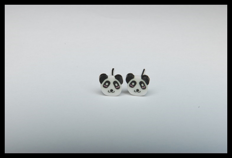 Kolczyki wkrętki pandy