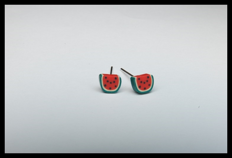 Kolczyki wkrętki arbuzy