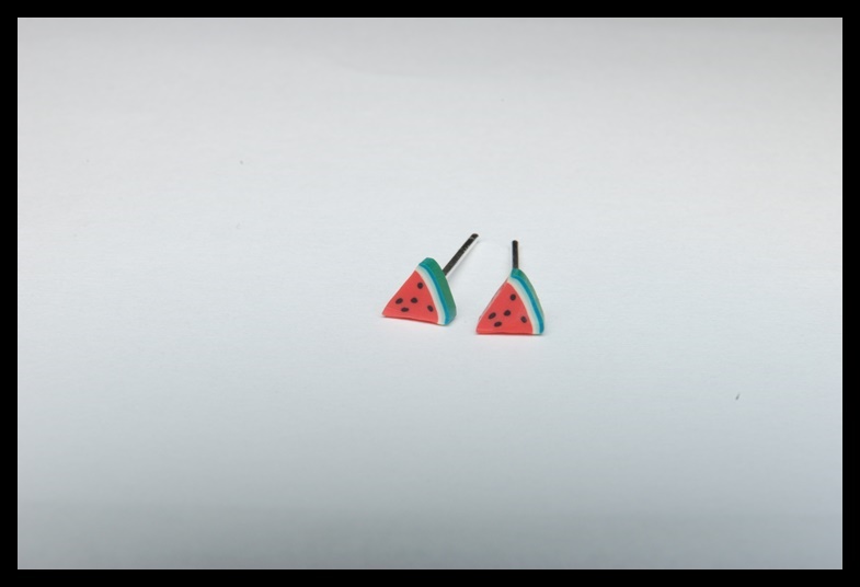 Kolczyki wkrętki arbuzy