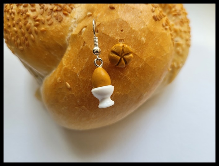 Kolczyki jajko na twardo z kajzerką