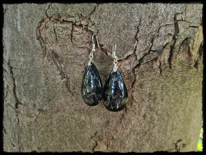 Kolczyki łezki z dmuchawcem