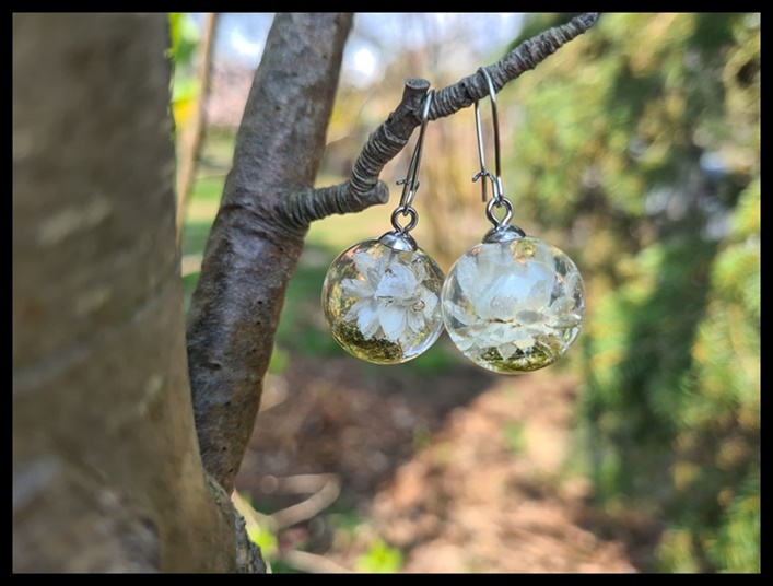 Kolczyki kulki z kocanką