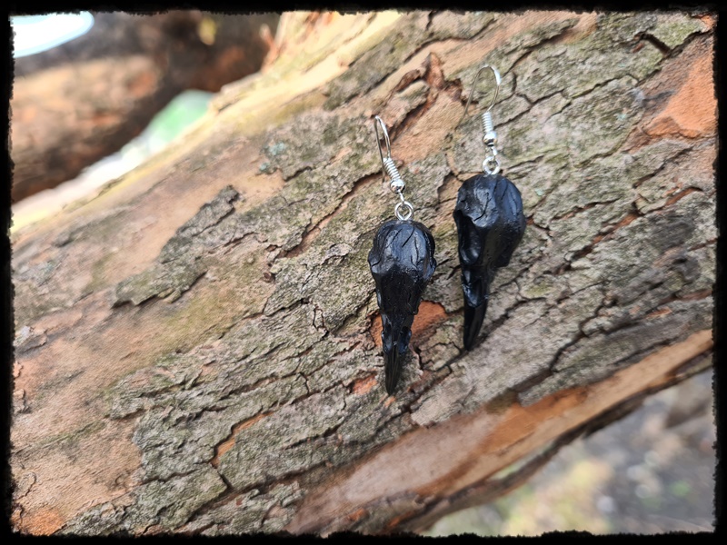 Kolczyki czaszki ptasie