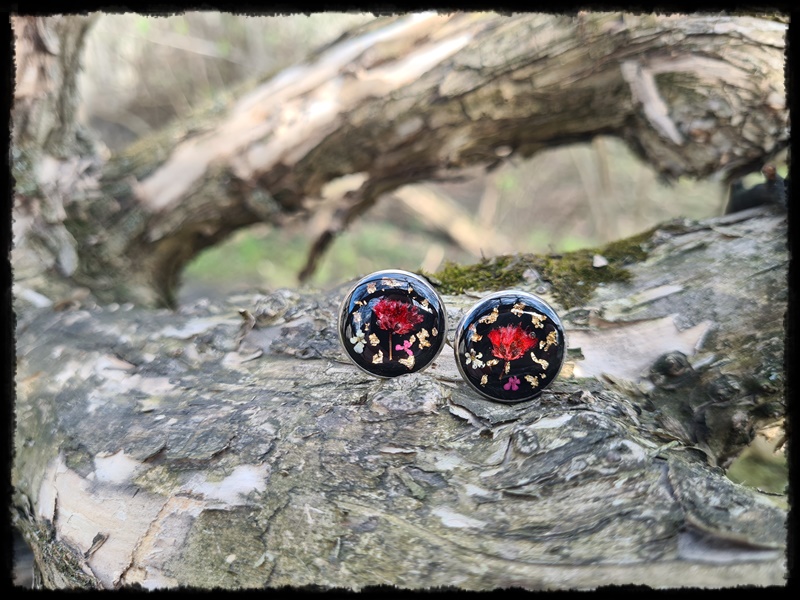 Kolczyki wkrętki z gipsówką