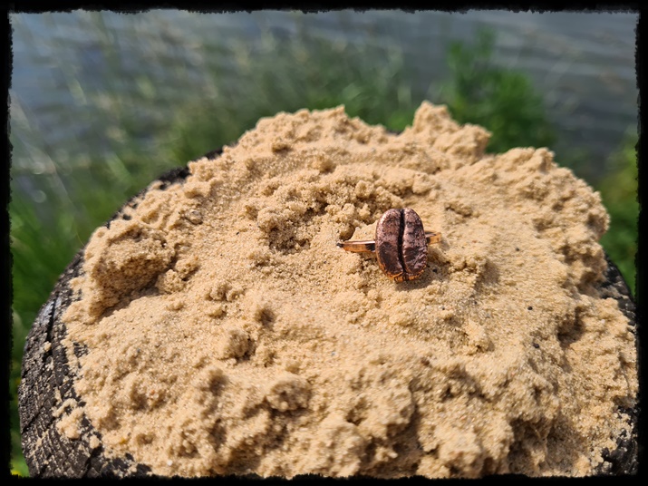 Pierścionek miedziane ziarno kawy