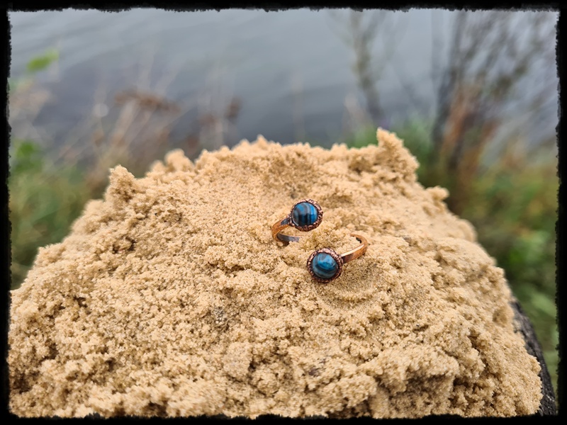 Pierścionek miedziany z jaspisem