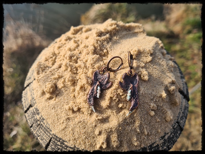 Kolczyki miedziane z żuchwy szczura