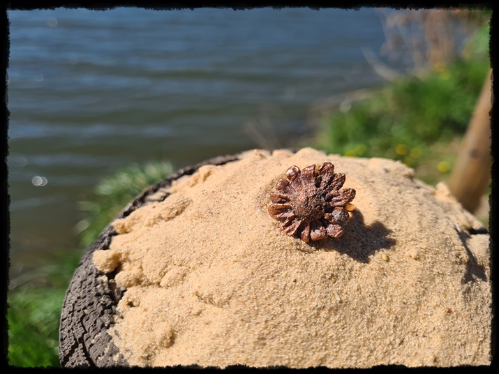 Pierścionek miedziany kwiat sanvitali